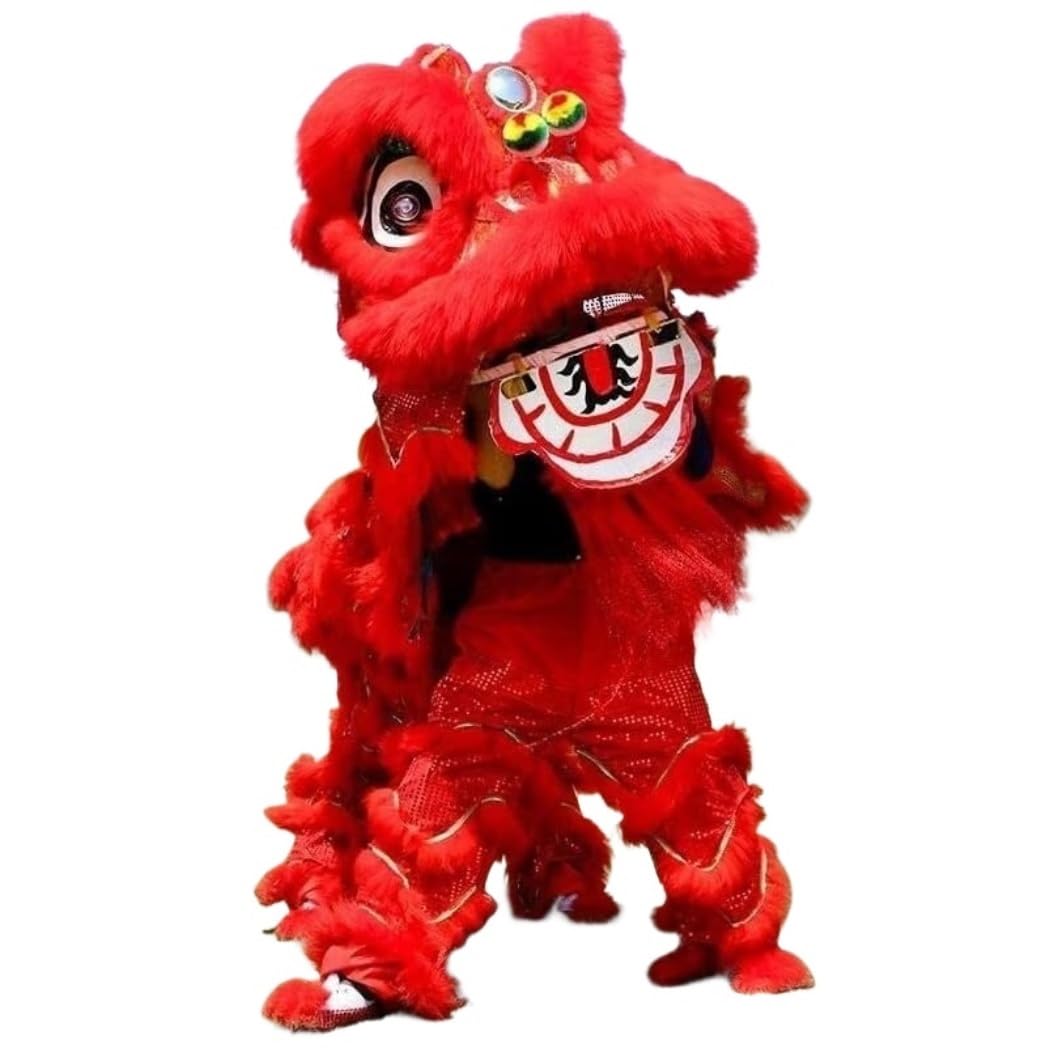 Krxsobnv A Lion Dance Clothes, Head Traditional Mascot Lion Dance Handmade Costume Chinese Style