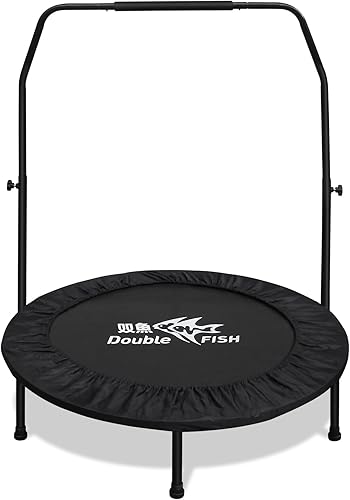 Miniatura 9 de 4048 Inch Foldable Fitness Trampoline  Adjustable Foam Handle, Quiet Stable Rebounder for Home Gym, Kids & Adults  IndoorOutdoor Exercise Equipment