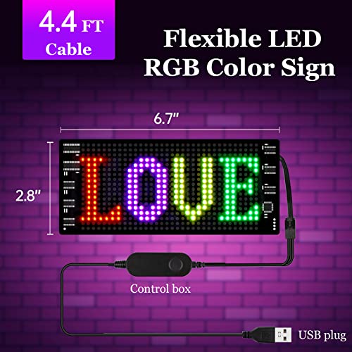 Image of GOTUS LED Sign for Car,Scrolling LED Sign,Flexible, Bluetooth APP,DIY Design Animations,Text, Graffiti (3 inchx 7 inch)