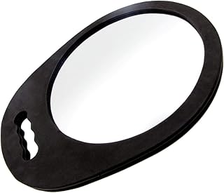 FOMIYES 1pc Large Mirrors Hand Held Mirror Circle Mirrors Pocket Mirror Hairdresser Back Mirror Hand Mirror Vanity Mirror Barber Mirror Hair Products Travel Handheld Unbreakable Black