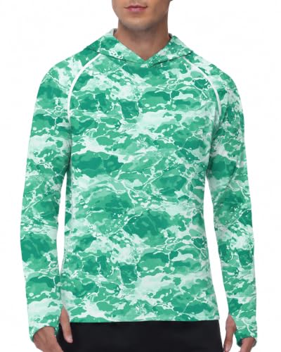 Image of FISHEAL Men's Camo Fishing Hoodie, UPF 50+ Long Sleeve Sun Protection Shirt