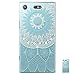 Produktbild HopMore Compatible with Sony Xperia XZ1 Compact Hülle Silikon Transparent Durchsichtig Clear Design Muster Bumper Slim Handyhülle Tasche Schale Hüllen Case Cover - Blau Mandala