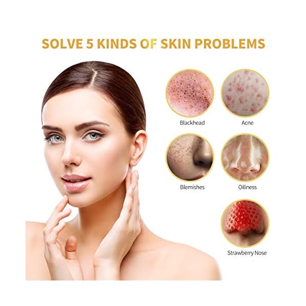 Blackhead Remover Mask, 24K Gold Peel Off Mask, Gold Facial Mask Anti-Aging, Deep Cleansing, Reduces Fine Lines＆ Wrinkles Great for All Skin, With Blackhead Remover Extractor Tools Kit & Mask Brush