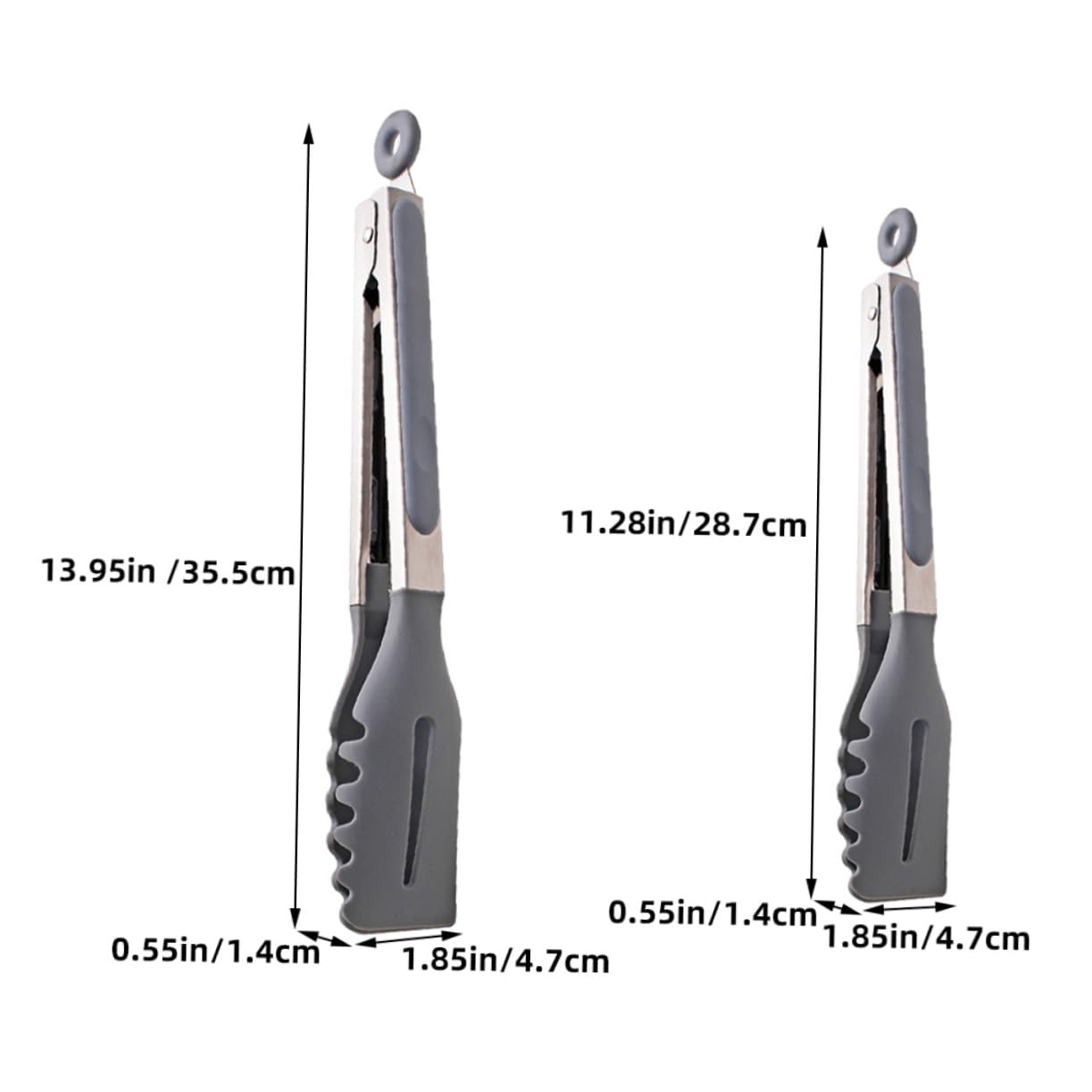 FUNOMOCYA 2pcs Silicone Grill Tongs with Stainless Steel Handle for Outdoor Barbecue Buffets Cooking Food Serving Tongs for Steaks