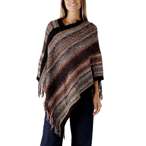 Image of Women's Shawl Wrap Poncho Ruana Cape Cardigan Sweater Open Front for Fall Winter Spring