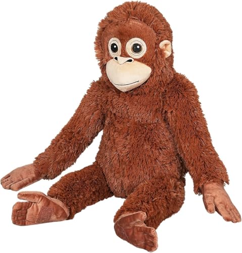 Aubzy Plüschtier AFFE 66 cm großer Boxaffe weicher Orang-Utan mit Klettverschluss realistische Kuschelpuppe Anti-Stress Geschenk für Erwachsene & Tierliebhaber