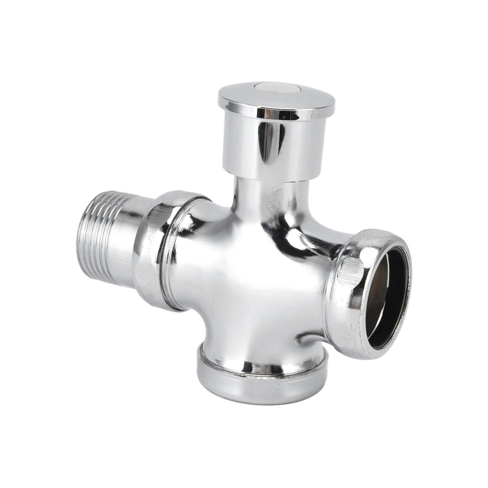 Fluxómetro manual para inodoro Válvula De Descarga For Urinario Con Botón Pulsador Y Conexión Roscada Aleación Zinc Plata Piezas Inodoro