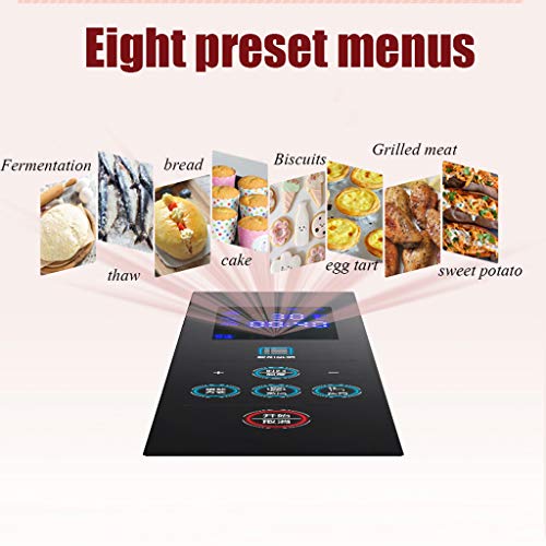 oven Forno Intelligente Completamente in Acciaio per Uso Domestico da 30 Litri, Forchetta per Barbecue Rotante A 360 ° Menu Touchscreen/Controllo Temperatura Indipendente Tubo Superiore E Inferiore - immagine 6