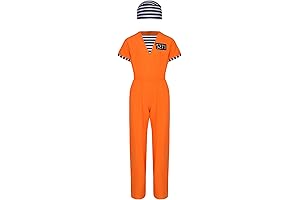 Striped Prison Jumpsuit Costume for Kids