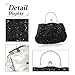 CORIOS Evening Clutch Bag for Women Vintage Beaded Sequin Handbag Bridal Wedding Purse Fashion Floral Shoulder Bag - 1920s Accessories Glitter Crossbody Bag for Banquet Party Cocktail Prom Black