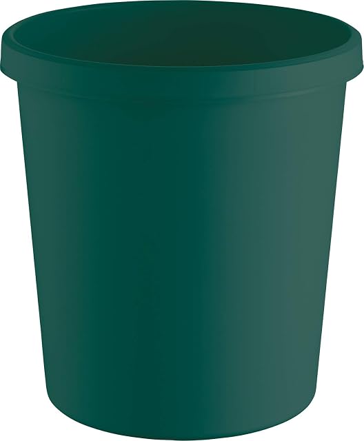 Helit H6405852 - kosz na papier "the green german", 18 litrów, z tworzywa sztucznego pochodzącego z recyklingu, certyfikowany niebieski anioł, zielony, 1 sztuka