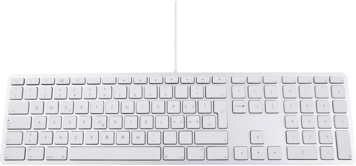 French Keyboard With Numeric Keypad, Aluminium Top Cover and 2 USB Ports – For MAC