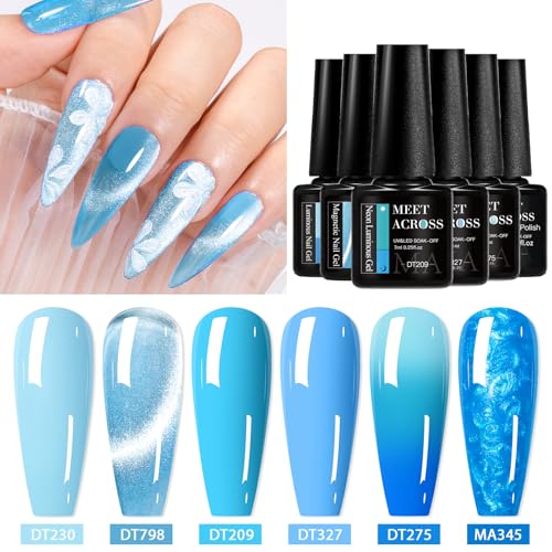 Set esmalte de uñas en gel 6 pcs colores glitter miniatura 5