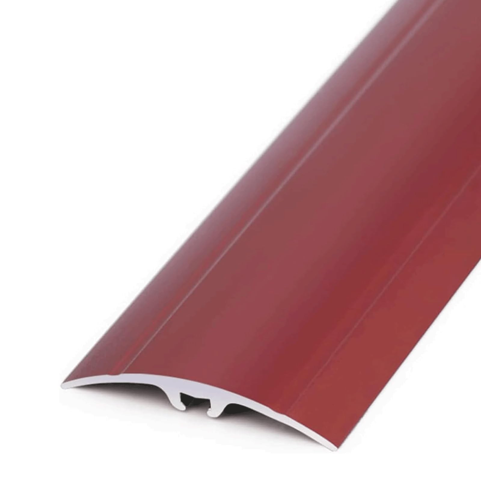 Ciemnoczerwona aluminiowa listwa przejściowa o szerokości 5 cm – antypoślizgowe wykończenie krawędzi 140 cm dla łatwej instalacji idealny reduktor progu i gładka ścianka działowa podłogowa.