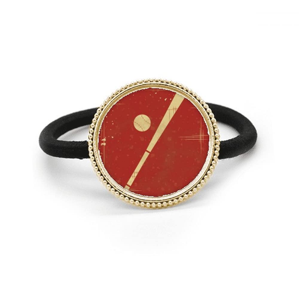 Metal pelo lazo de béisbol diseño rojo plata accesorio exclusivo para tocado 4