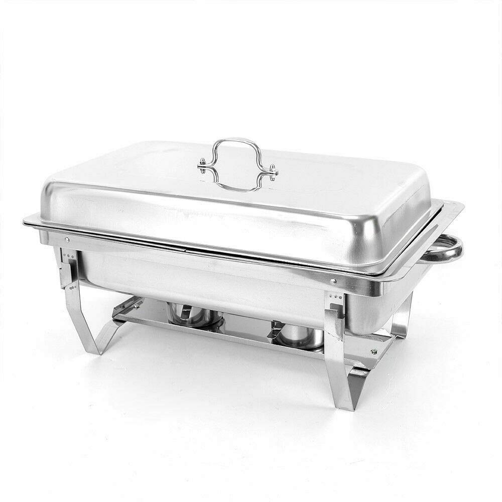 OUKANING Piatto scaldavivande a Buffet da 7,5 Litri con Contenitore Pieghevole per Piatti di Rinforzo a Buffet in Acciaio Inossidabile