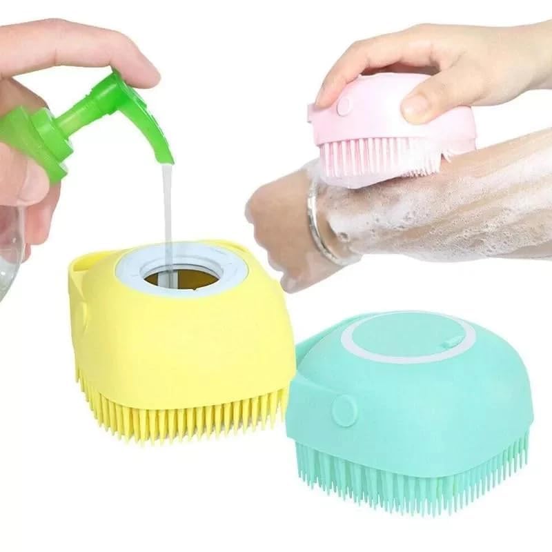 Image of Body Scrubber with Soap Dispenser Brush, Silicone Exfoliating Brushes, Soft Body Exfoliator, Bath Loofah for Babies, Kids, Women, Men and Pets (Standard), (PACK OF 1)