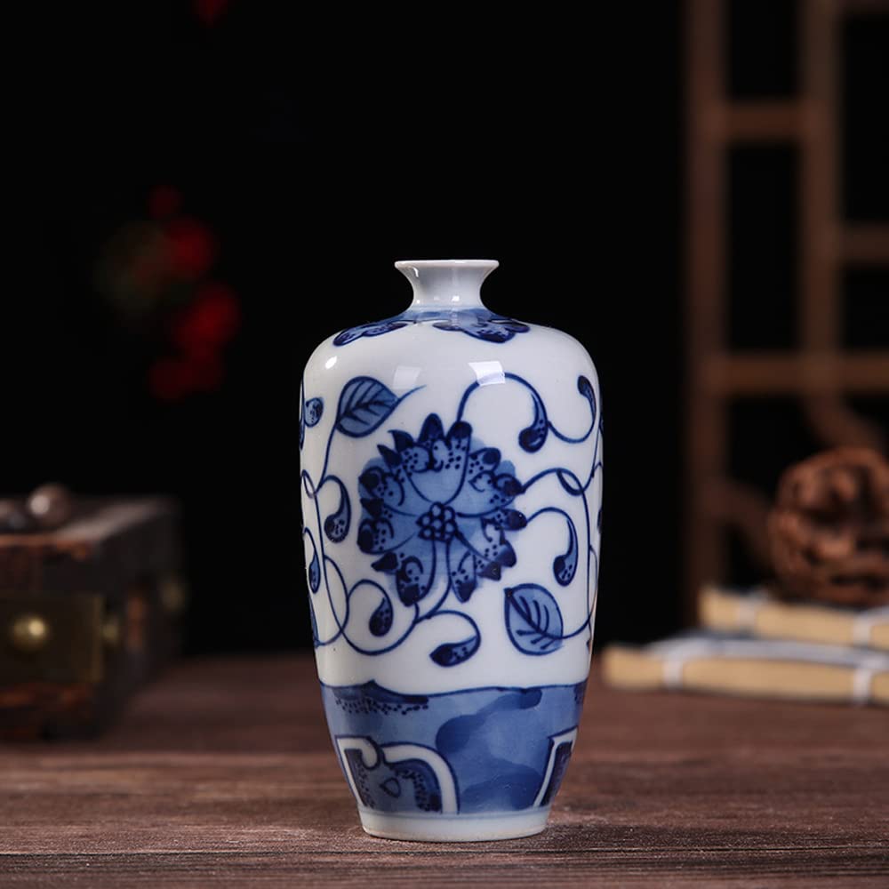 asdchZen Small Blue & White Porcelain Vases Classic Ceramic Flower Vases For Home Decor Small Bud Decorative Floral Vase Home Decor Centerpieces Small Bud Decorative Vase,B