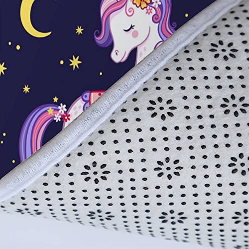 Badematten Set 3D 40x60 Einhorn Karikatur absorbierend 3-teiliges Badezimmerteppich-Set maschinenwaschbare weich… – Bild 7