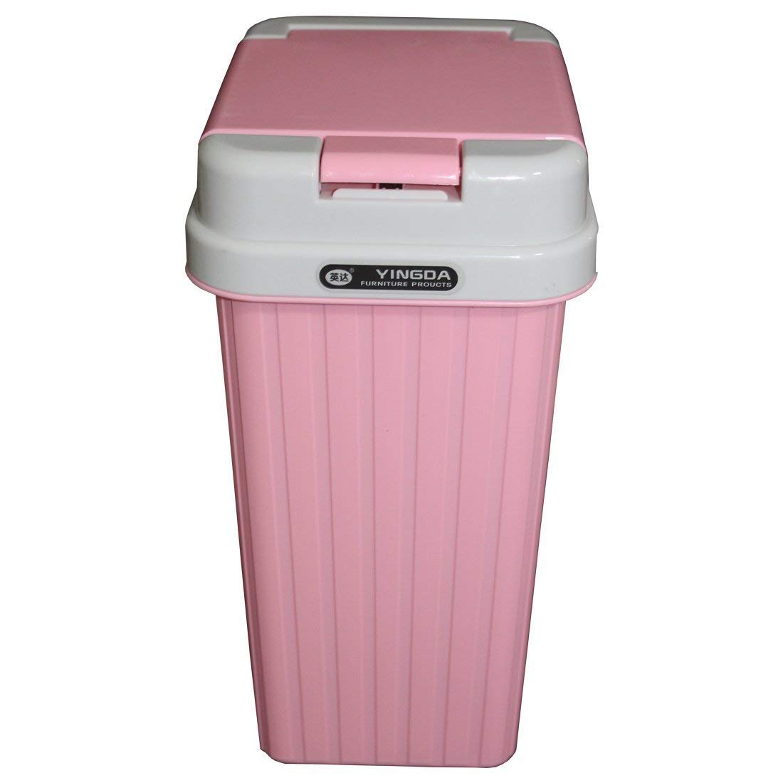 Dxent Standard Size Plastic with Lid Dry & Wet Waste Garbage Dustbin Trash Can for Factory, Office, Home, Assorted