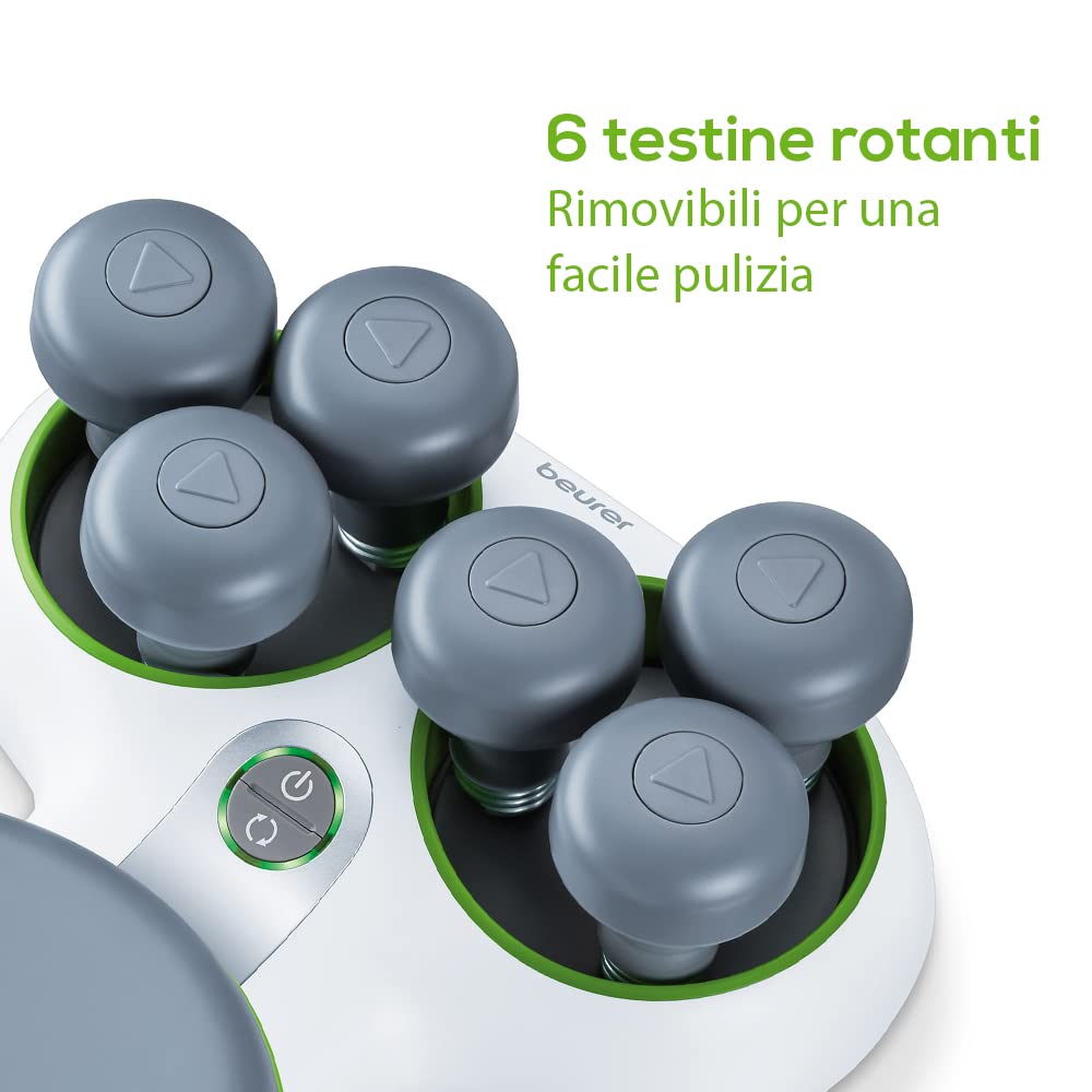 Beurer FM 200 Achillomed Massaggiatore per Alleviare Dolori e Disturbi al Tendine d’Achille con 6 Teste Massaggianti Rotanti, 2 Velocità, 2 Direzioni di Massaggio, Spia LED e Spegnimento Automatico