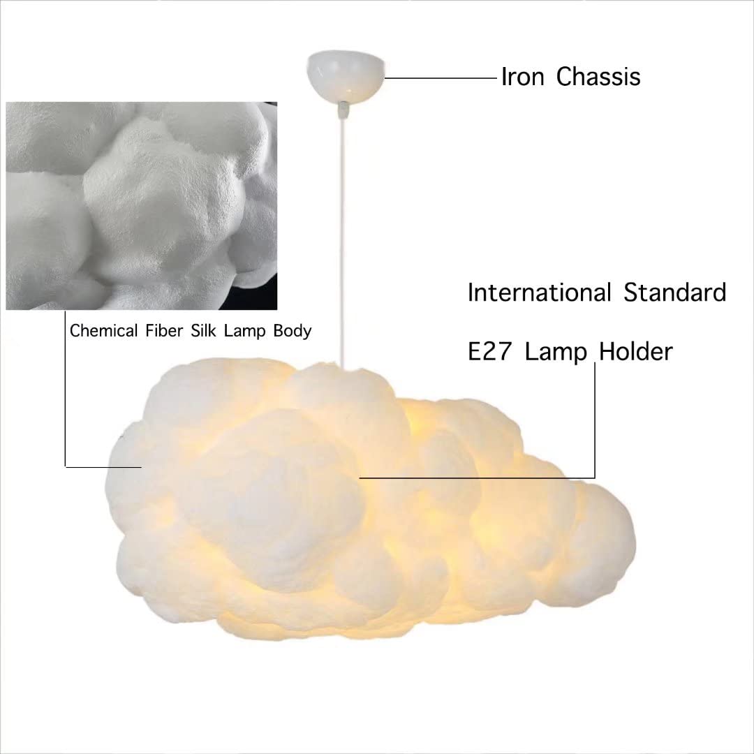 Simulazione Nuvola Lampada a Sospensione - Lampadario creativo in cotone, plafoniera galleggiante, lampada a sospensione decorativa per camera da letto, sala da pranzo, corridoio
