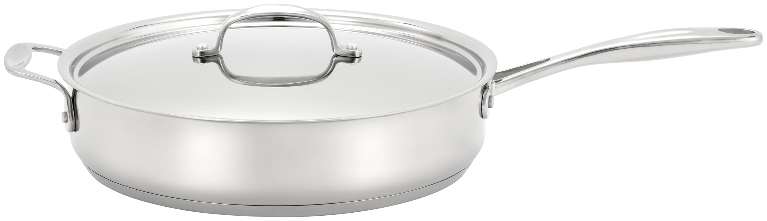 Stellar Saute - Padella antiaderente con manico alto 28 cm, in acciaio INOX, colore: argento, 28 cm