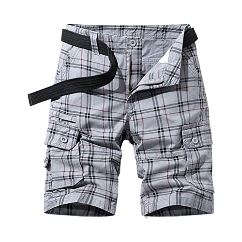 FASLOLSDP Shorts Herren Sommer Cargo Herren modische Karierte Bedruckte...
