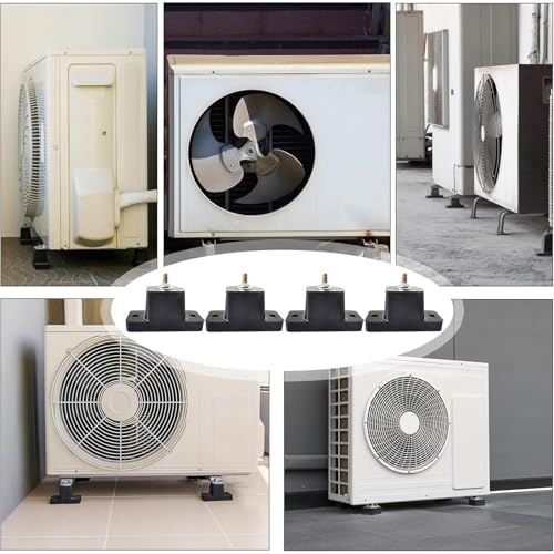 Vibrationsisolatoren Für AC Einheiten- 4 Teiliger Gummidämpfungsblock, Luftkompressorfüße Isolator Den Außenbereich, Kanallos Klein Geteilt Kleine Kanallose | Multipurpose Outdoor Indoor Uti-4