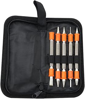 5Pcs Dual Head Nail Setter, Door Hinge Pin Remover Tool Set Multiple Sizes Spring Center Hole Punches for Woodworking, Drilling, Mounting Hinges