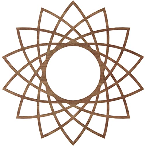 Image of Ekena Millwork 16 inchOD x 6 1 /8 inchID x 3 /8 inchT Eleanor Wood Fretwork Pierced Ceiling Medallion, Walnut