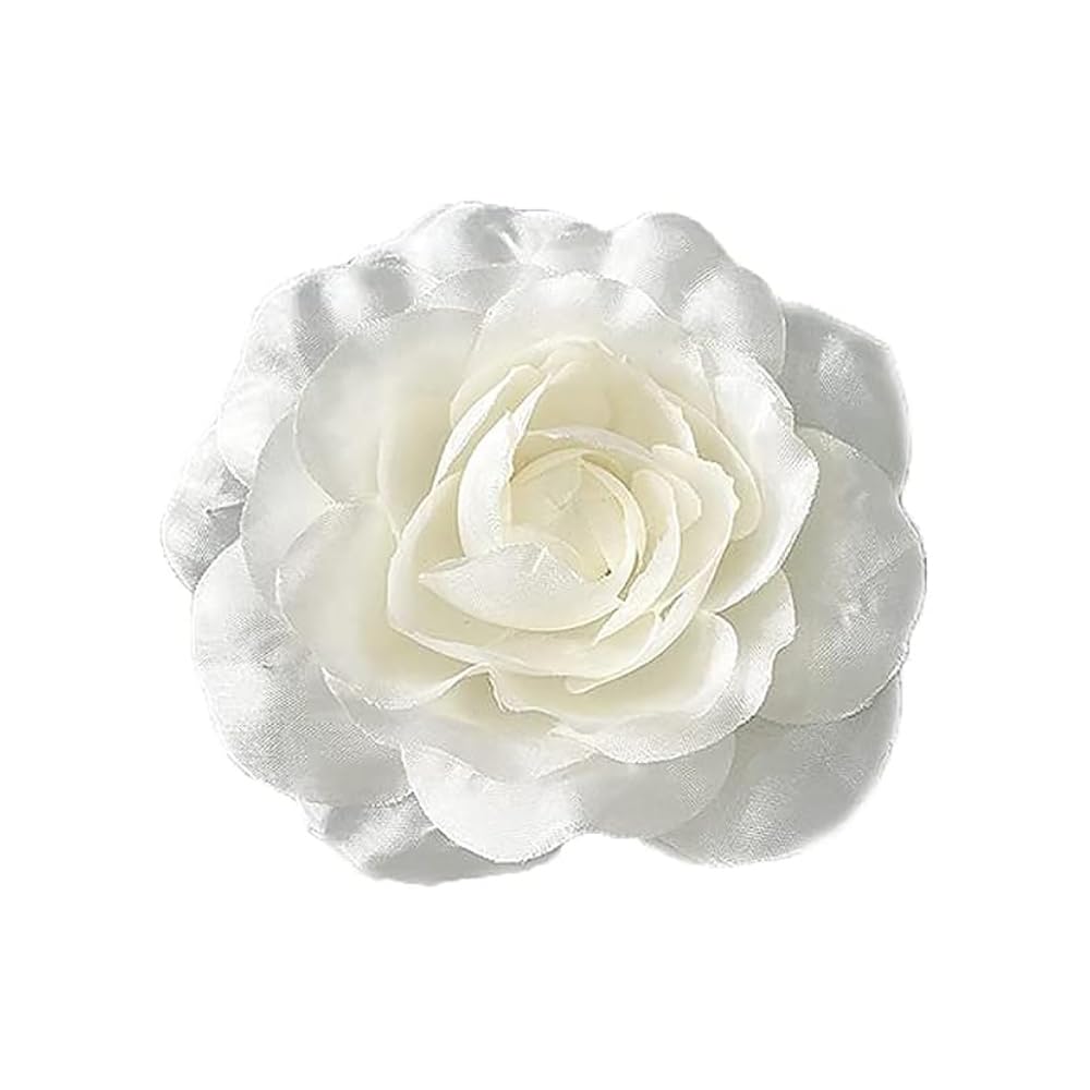 Broches en soie beige camélia - Élégante broche classique pour mariage, fête, banquet - Accessoires pour robe, cérémonie, vêtements