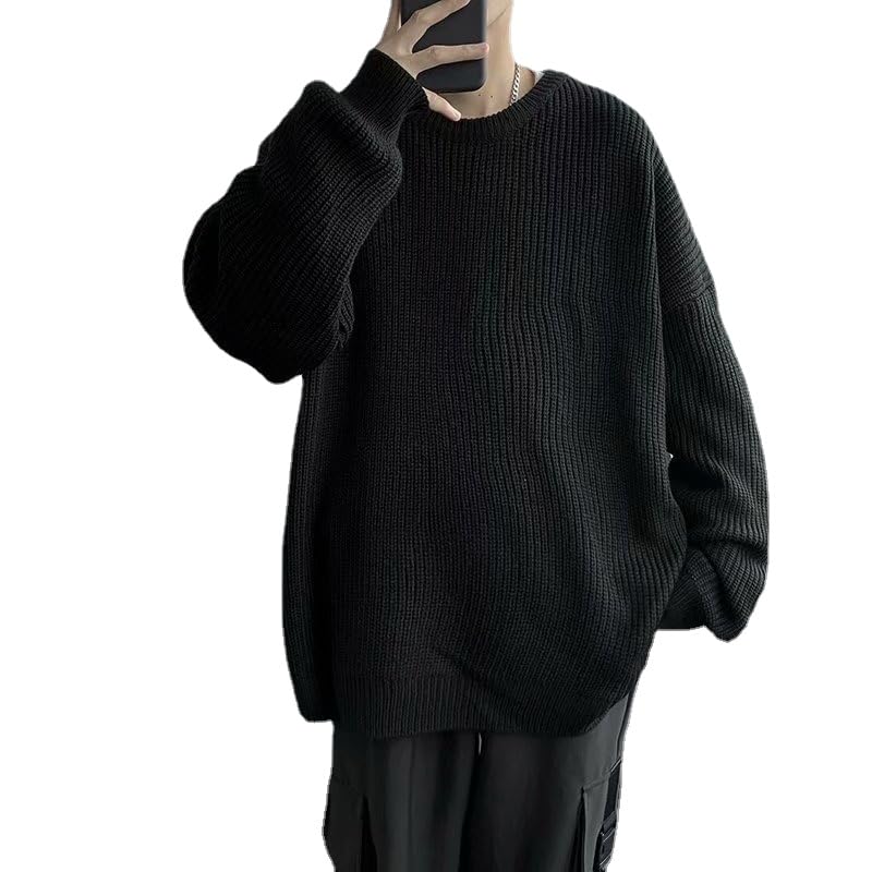 Mens Vintage Crochet Sweater Basic Crewneck Knitted Sweaters Grunge Harajuku Oversized Pullover Sweaters Sweatshirts