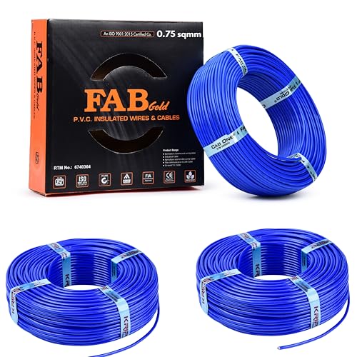 Image of KRIPA 0.75 MM 90 MTR FR PVC Insulated Copper wire Cable Pack OF-3