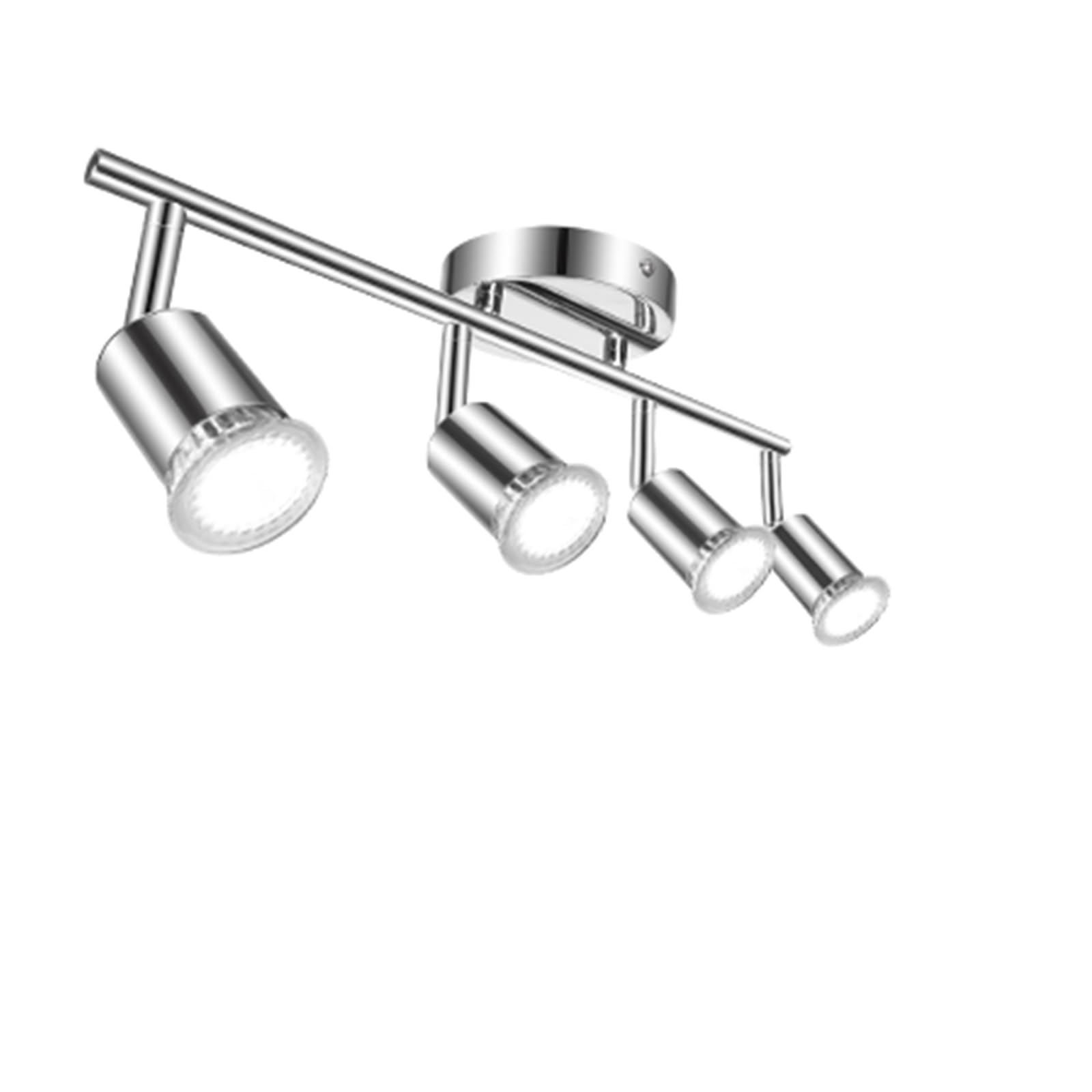 Aigostar Lámpara de Techo LED Focos， Plafón con Focos GU10 4 Luces para Ángulo Ajustable y Giratorio para Interior Focos de Techo Orientables para Dormitorio Cocina (Sin bombillas)
