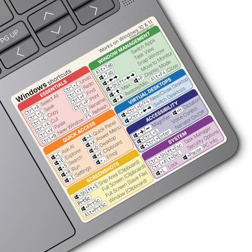 Afterplug Windows Shortcuts Sticker for Laptop & PC, Keyboard Cheat Sheet