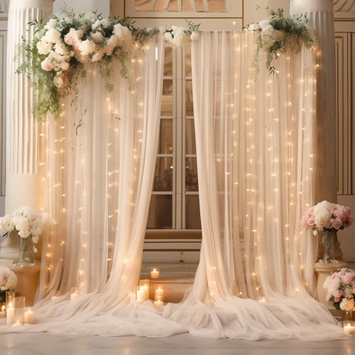 Telón Champagne 20x10 pies con luces para eventos miniatura 3