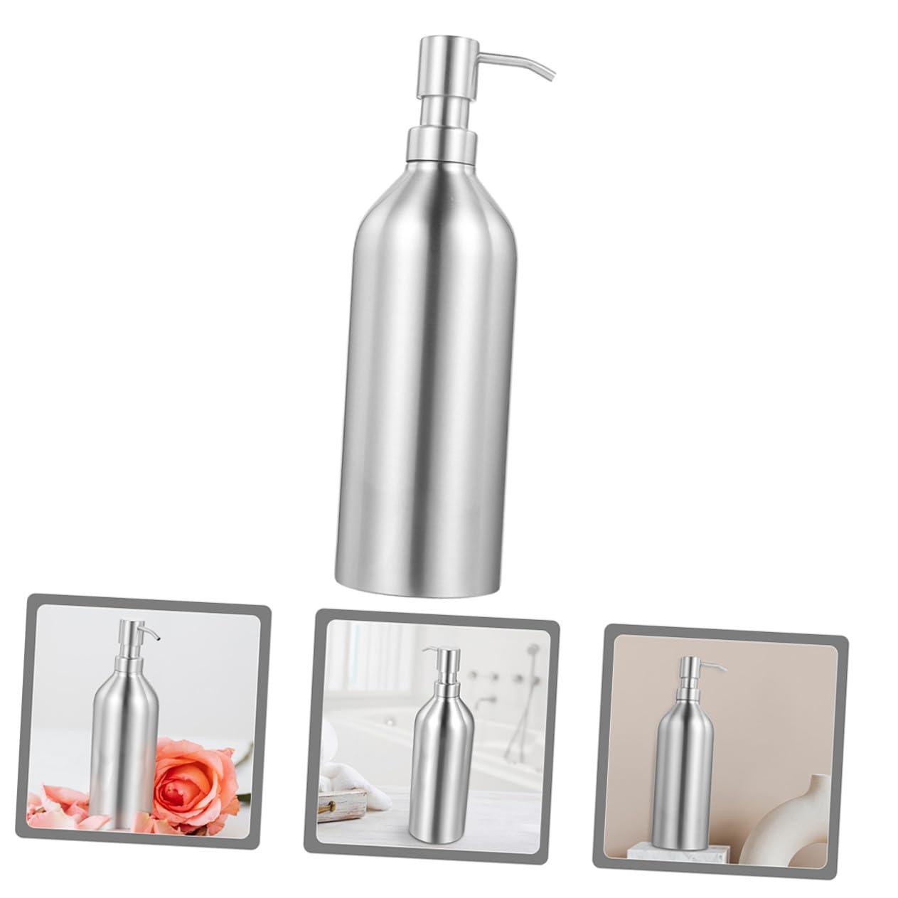 Hemobllo 2 pezzi Dispenser Sapone Acciaio Inossidabile Pompa Manuale Ricaricabile per Shampoo e Bagnoschiuma Bottiglia Elegante e Resistente per Bagno Casa e Hotel
