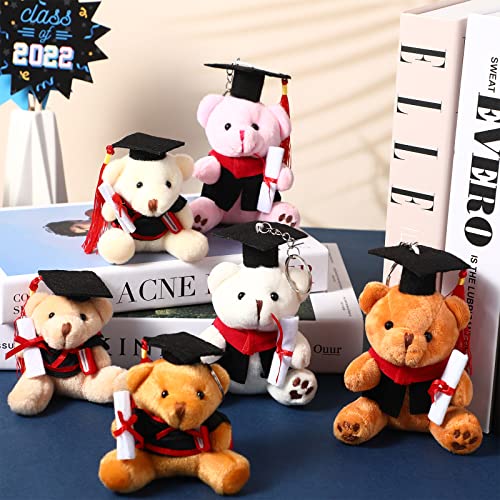 Skylety 6 Pieces Plush Graduation Bears Kindergarten Graduation Stuffed Animal Graduation Bear Graduation Plush Toy With Black Cap And Keychain For Preschool Elementary High School College Graduation #TOP6