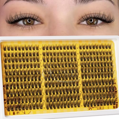 QUEWEL Lash Clusters Wispy Eyelash Clusters 300 Pcs Natural Clust...