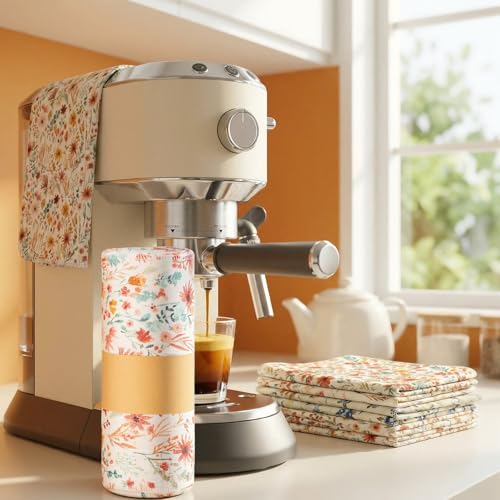 Image of Redbaker 30 Pcs Reusable Paper Towels Rolls Towels Bulk Kitchen Washable Paperless Cloth Cotton Hand Napkins with Cardboard Reusable Napkins for Kitchen Bathroom (Vintage Flower)