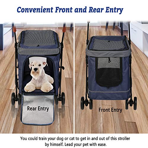 LUCKYERMORE Dog Stroller for Large Dog or Multiple Dogs Cats One Click Folding Dual Entry No Need to Lift Pet - Image 7
