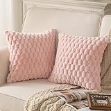 KRYMXAR 2er Set Kissenbezug 40x40, Aesthetic Kissenbezüge Aus Weichem Plüsch, Dekorative Sofakissen Für Wohnzimmer Und Couch, Rosa Kissenhüllen 40x40