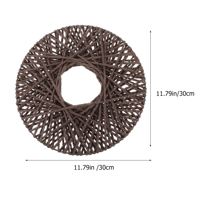 Abaodam 2pcs Woven Wall Decor Disc Hanging Rattan Flower Arrangement Pendant Handmade Boho Style Wall Basket Decor for Living Bedroom Office and Photography