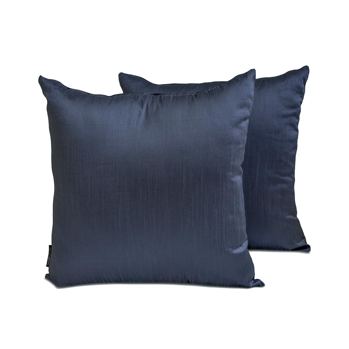 Midnight Blue Art Silk Lumbar Cushion Covers 50x75 cm, Pack of 2 Solid Plain Luxury Accent Cushion Cover for Sofa, Couch, Bed, Living Room, Bedroom & Modern Home Décor - Midnight Blue Luxury