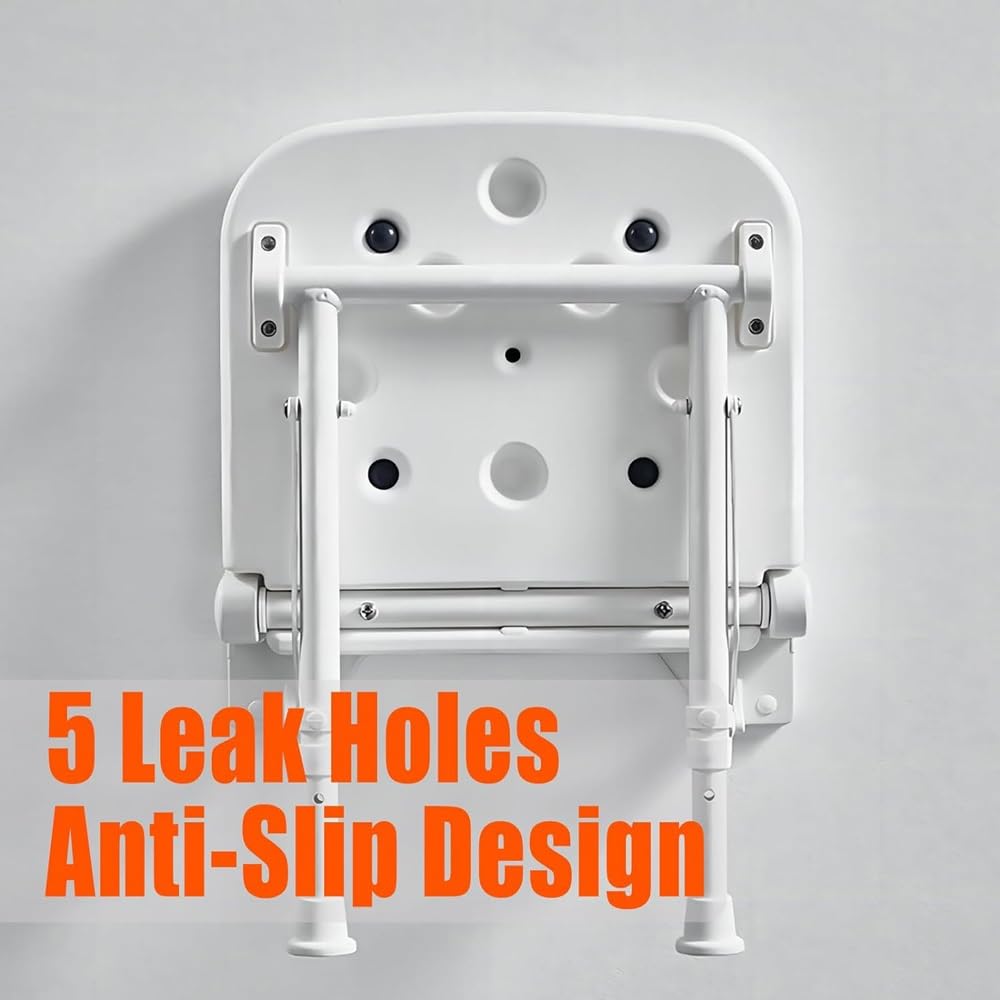 Asiento de Ducha Plegable de Pared, Silla de Ducha Plegable de Altura Ajustable, Banco de baño for Personas Mayores, Adultos, Embarazadas, Personas con discapacidad.(Blue)