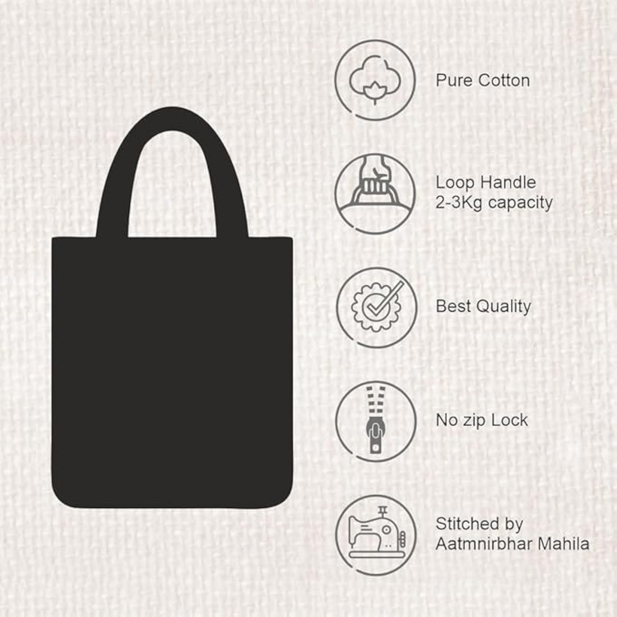 Cotton Canvas Printed Tote Bag for Women & Girls