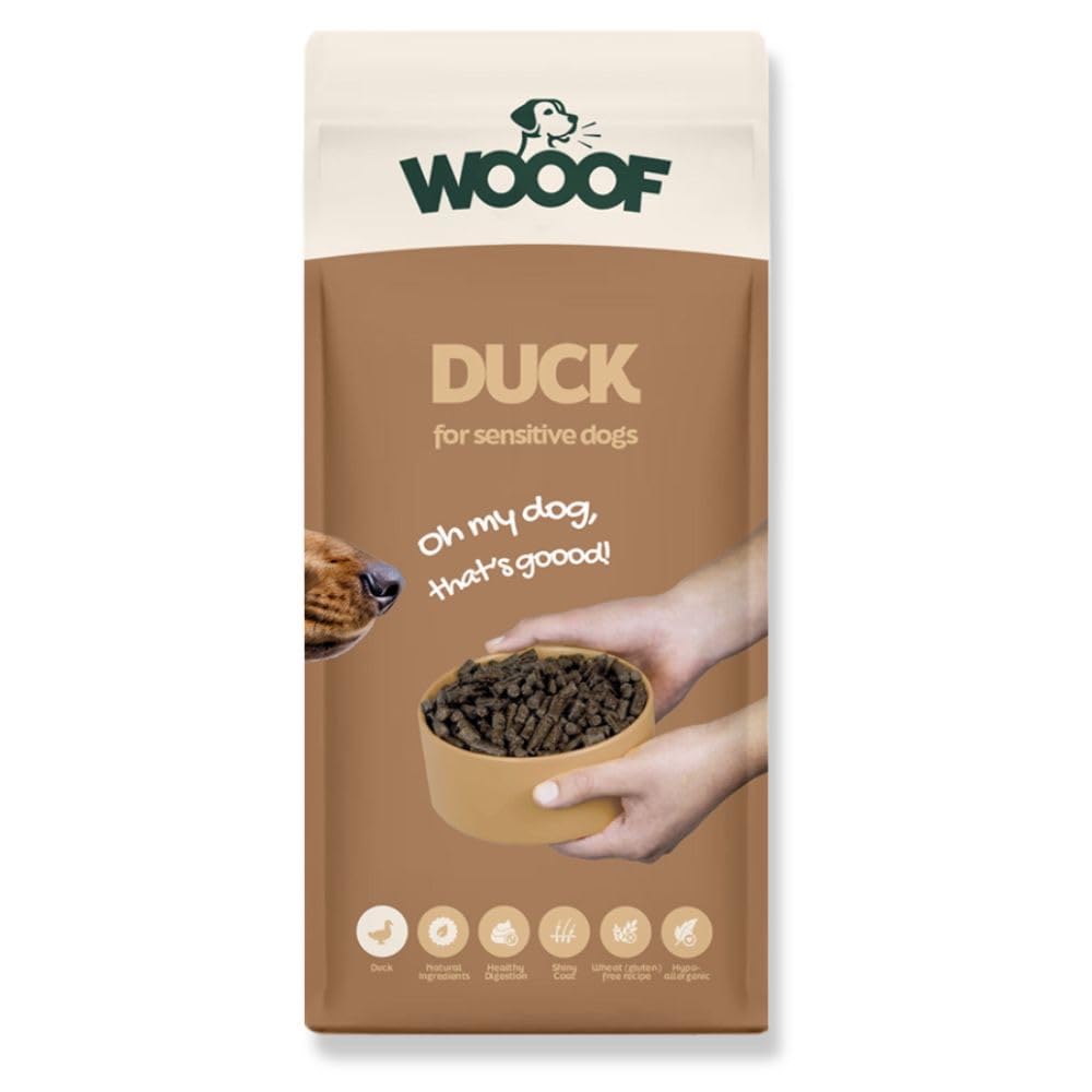Ente Trockenfutter für Hunde 18 kg natürlich proteinreich hypoallergen komplette Ernährung für alle Rassen Erwachsene Hunde gesunde Haut glänzendes Fell schonende Verdauung reich an Omega