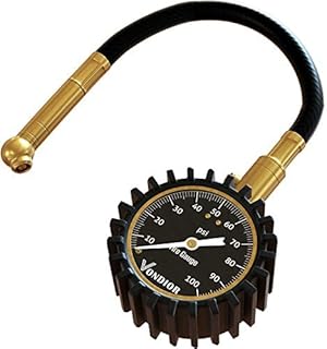 Tire Gauge - (0-100 PSI) Heavy Duty Tire Pressure Gauge. Certified ANSI Accurate with Large 2 Inch Easy to Read Glow Dial,...