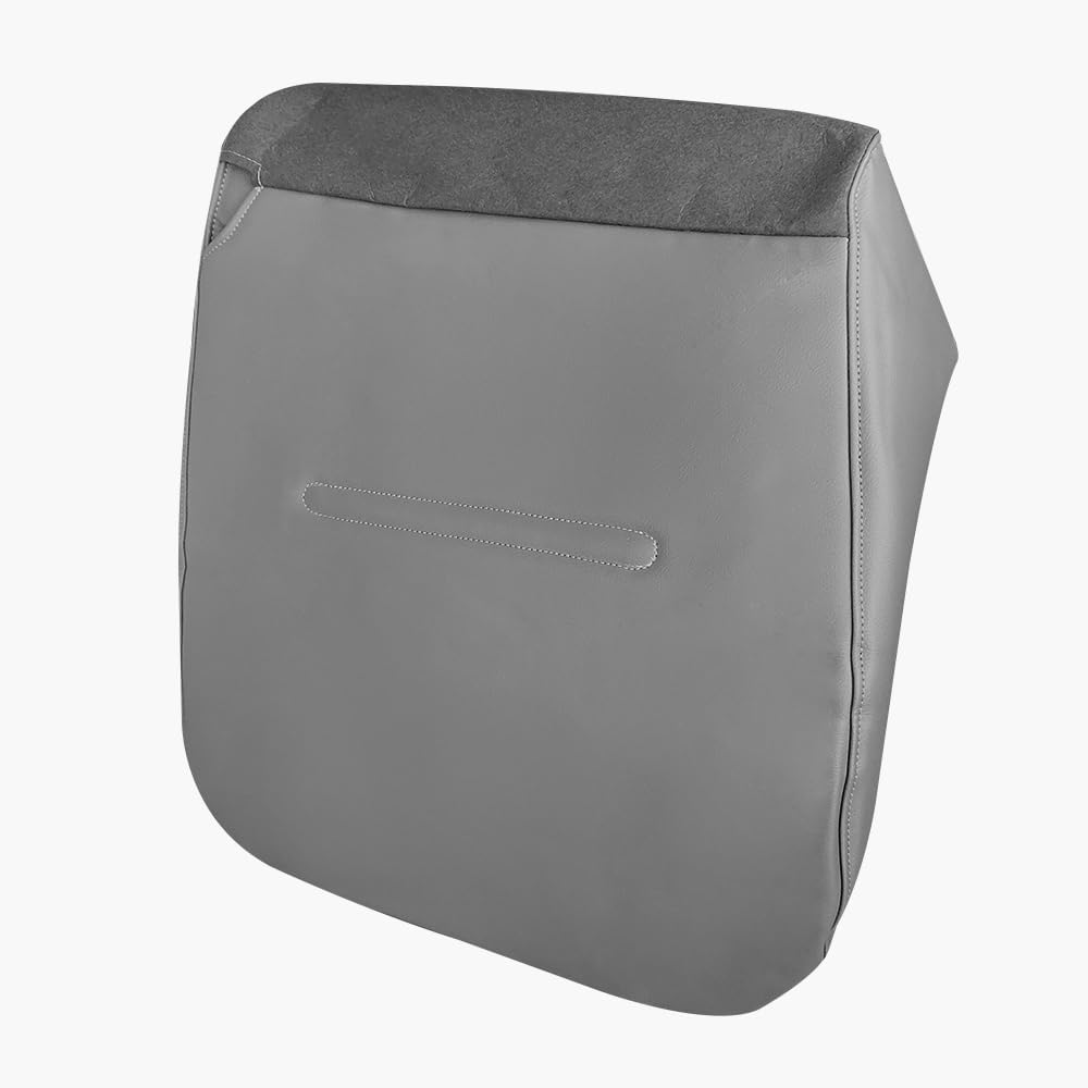 Driver Side Bottom Replacement Leather Seat Cover Gray Compatible with Ford F250 F350 F450 F550 XL 2001 2002 2003 2004 2005 2006 2007